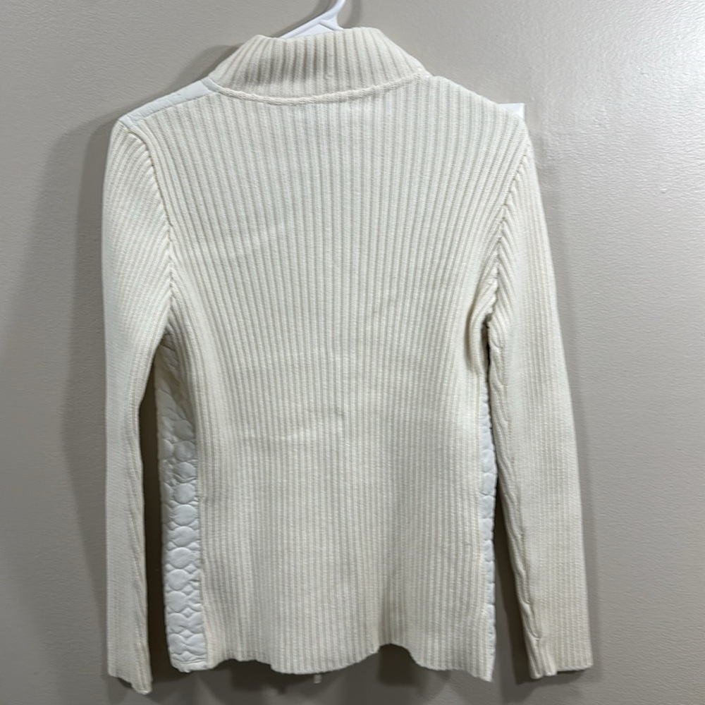 harve benard ivory quilted sweater jacket. Size small. - Picture 5 of 7